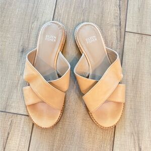 Eileen Fisher Tan Minimalist Slide Sandals size 6.5